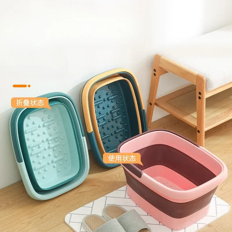 Foldable Footbath Massage Bucket Soaking Bucket Folding Basin Spa Foot Bath Household Sauna Bathtub Pedicure Bath Bathtub
