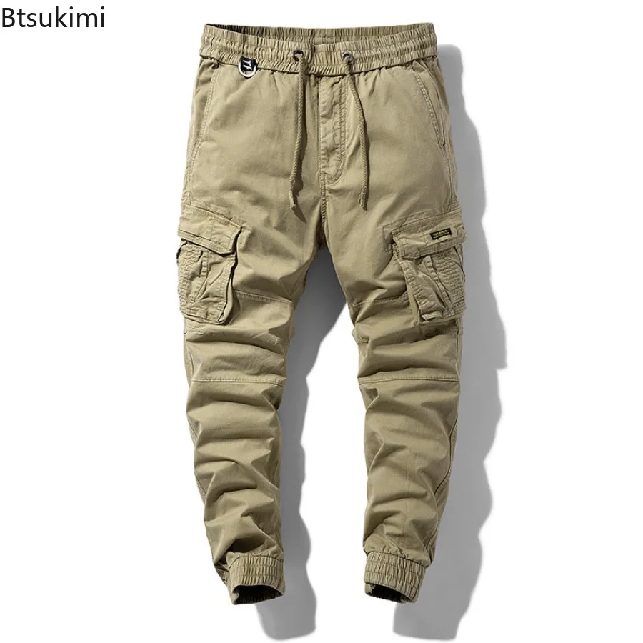 

2024 Fashion Men's Tactical Cargo Pants Vintage Casual Joggers Comfy Loose Cotton Trousers Men Multi-pockets Hip Hop Sweatpants