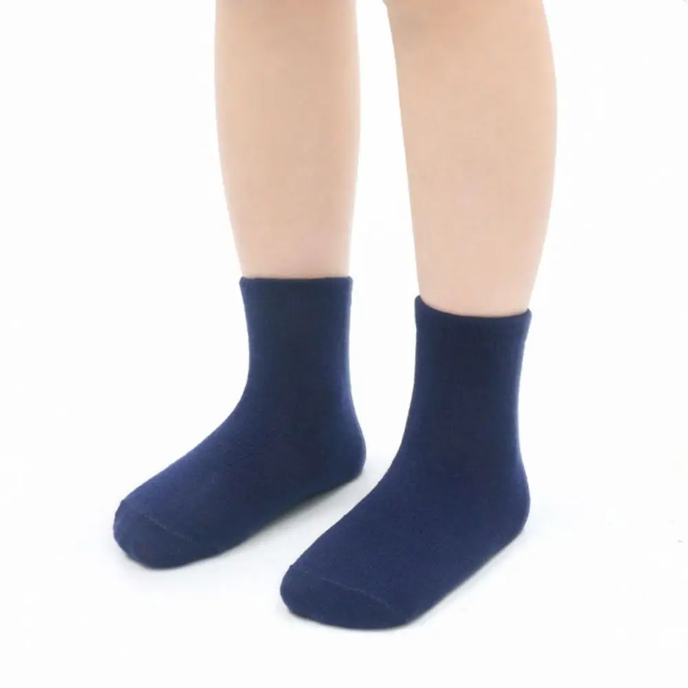 6Pairs Dispensing Baby Cotton Socks Non-slip Breathable Toddle Short Tube Socks Solid Color Autumn Spring Infant Socks Children