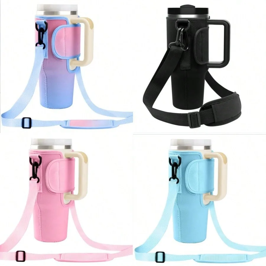 1-teilige Wasserflaschen-Tragetasche, kompatibel mit LargeTumbler mit Griff, Wasserflaschenhalter mit verstellbarem Schultergurt – Detail 1