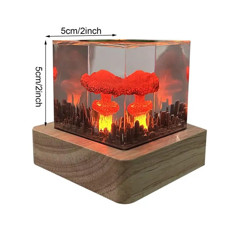 Nuclear Explosions Bombs Mushroom Cloud Lamp Flameless 3D Atomic Atmosphere Lamp For Courtyard Living Room Bedroom Decoration