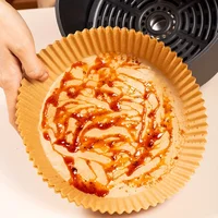 Doublures en papier pour friteuse à air, papier de cuisson étanche, huile-verde de poulet, rond, carré, rectangle, parchemin, fournitures de fête de cuisine 6