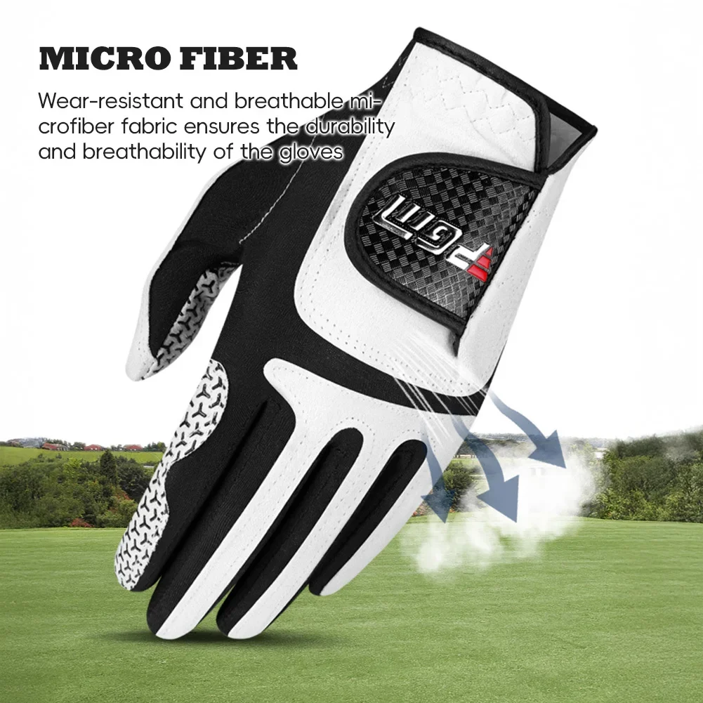 1Pc Men Super Fiber Cloth Golf Gloves For Left Hand Anti-Slip Breathable Sports Gloves Self-Adhesive Cloth Fixed Golf Equipment