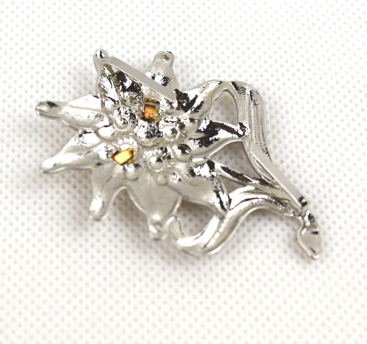 German Mountain Cap Badge EM Edelweiss badge Siliver