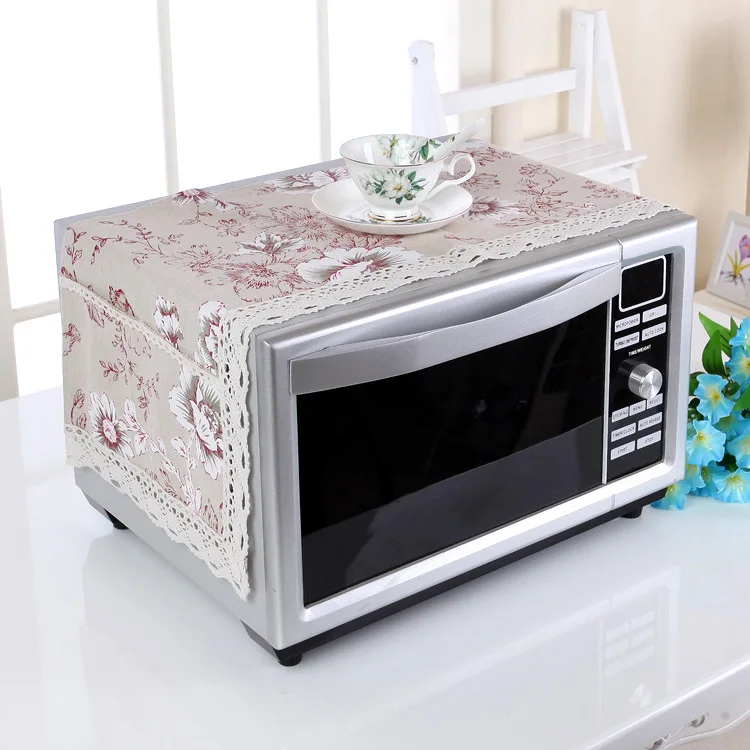 Microwave Dust Cover Oven Cover Towel with Pocket Microwave Cover Microwave Cover
