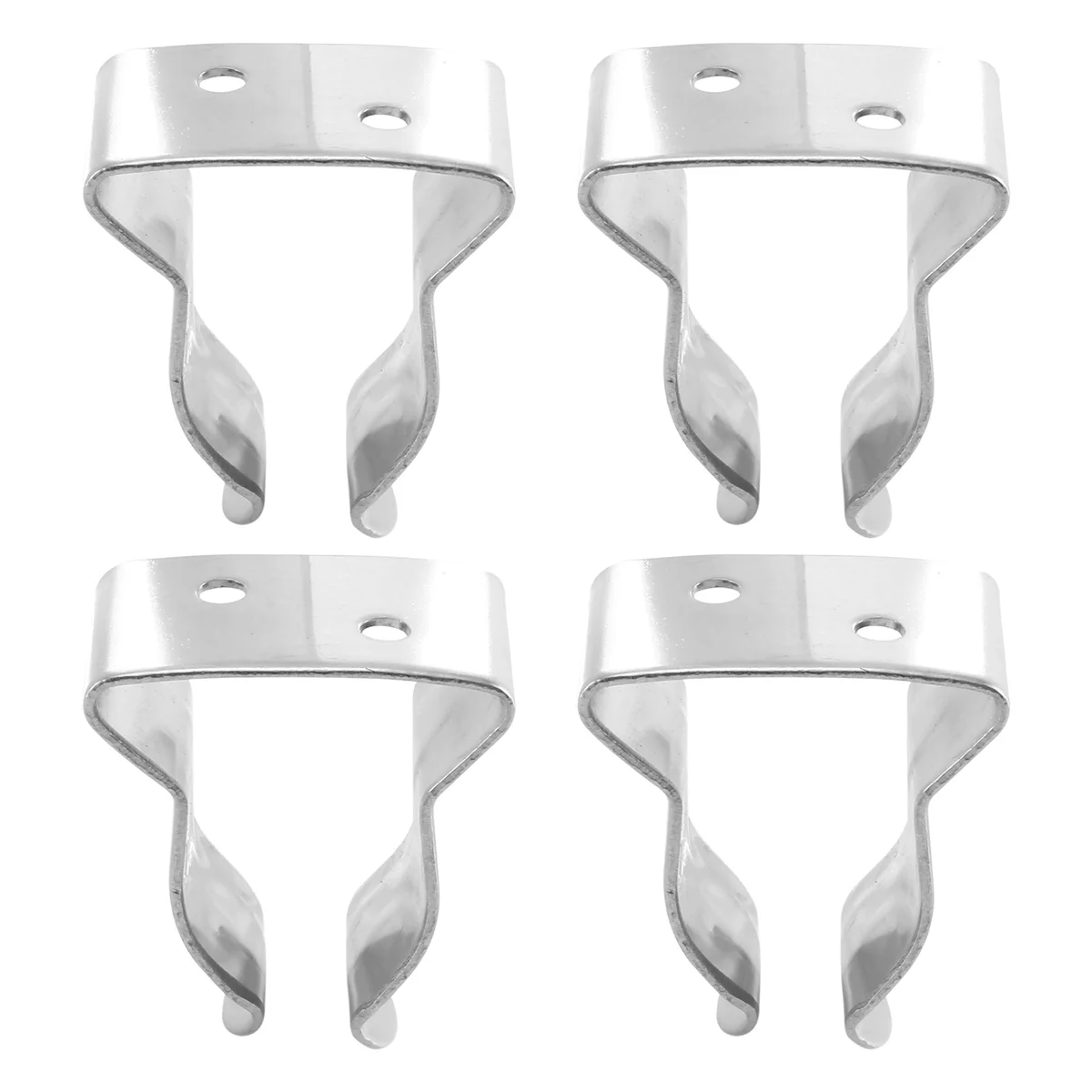 

4 Pieces of Stainless Steel Boat Hook Small Spring Clamp Holder Boat Oar Holders Marine Spring Clip Silver Bracket Clip