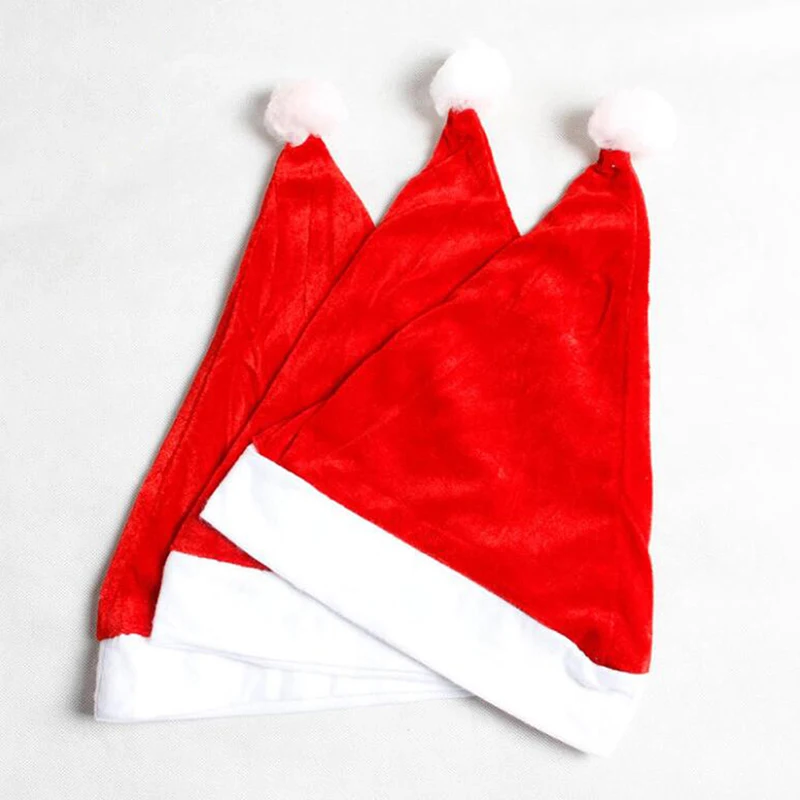 

The New Christmas Hat Home Plush Christmas Caps Xmas Santa Fancy Costume Santa Claus Eve Key Gift
