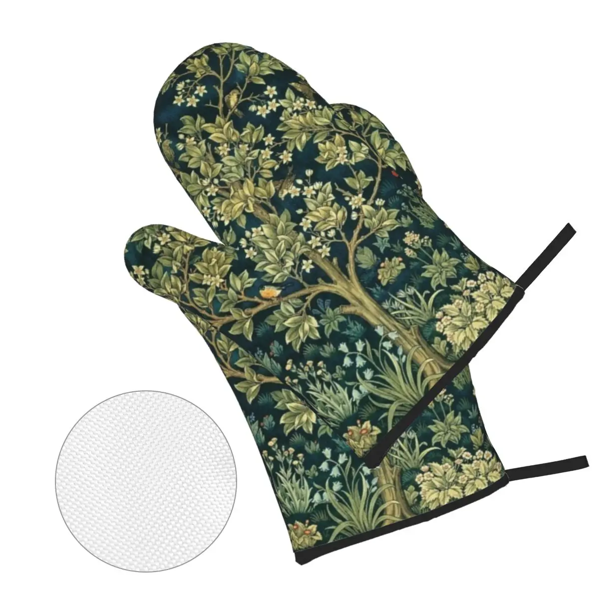 Tree Of Life By William Morris Oven Mitts and Pot Holders 4pcs Set High Heat Resistant Baking Cooking Gloves Kitchen BBQ