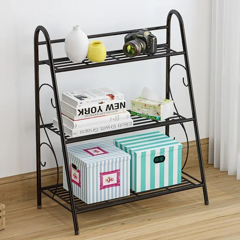 3 Layers Iron Flower Pot Stands Plant Shelf Stand Succulent Rack Balcony Simple Indoor Garden Shelves Shoes Book Rack Home Decor