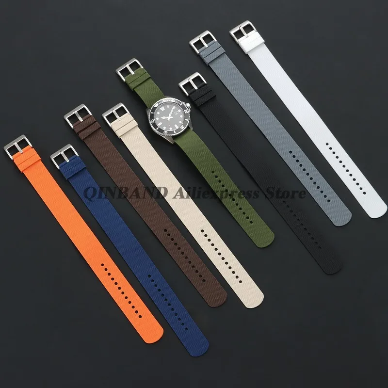 Silver, Black, and Rose Gold Silicone Watchband with Metal Pin Buckle
