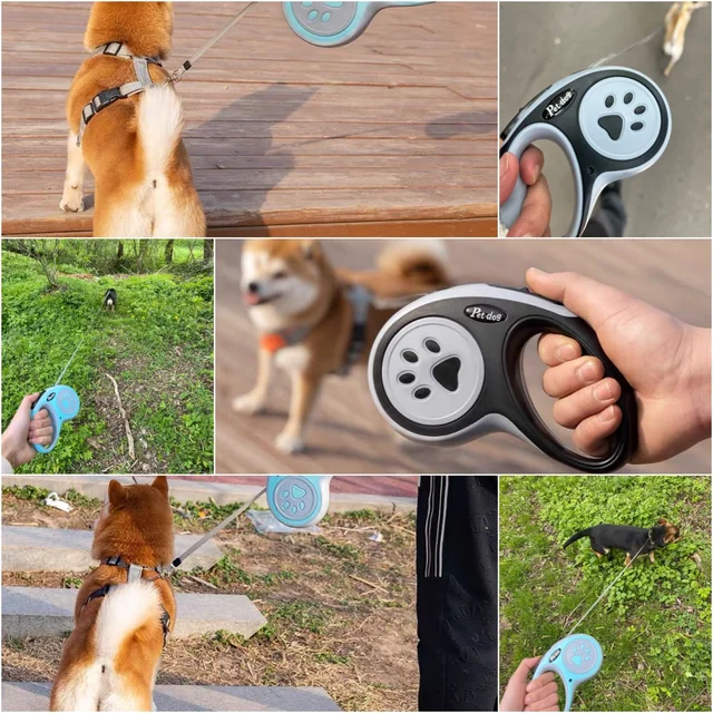 3m 5m Paw Dog Leash For Small Medium Large Dogs Outdoor Lead Walking Puppy Strong Retractable Nylon Rope Yorkies Pet Supplies 2