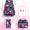 3PCS Backpack for Girls, 17 Inch Cute Kids School Laptop Bookbag with Lunch Box for Elementary Water Resistant Middle Backpacks 3