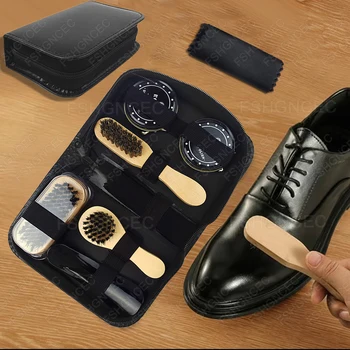 Professional Shoes Care kit Cleaner Set for Sneakers Leather Shoes Cleaning Polishing includes Shoehorn Shoe Polish Brush Cream