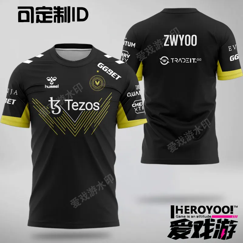 Vitality Team Kit Can Be with ID for Esports French Little Bee ZYWOO Game Suit Major Short Sleeved CSGO t shirt