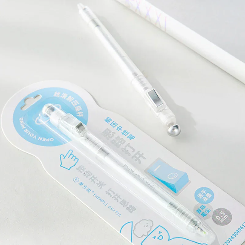 시험 준비용 릴렉스 스위치 펜 - 피젯 클릭커 젤 펜 0.5mm 부드러운 필기, 불안 완화 학습 도구 학교 학생 사무실용