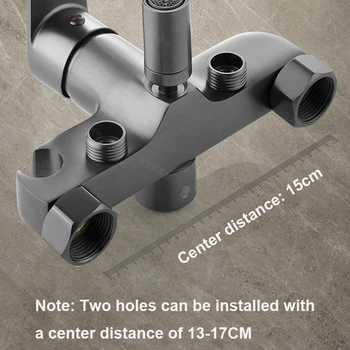 ก๊อกน้ำติดผนังทองเหลืองแบบสามหัว ก๊อกผสมน้ำร้อนน้ำเย็น พร้อมก๊อกน้ำฝักบัวในห้องน้ำขนาด G1/2 นิ้ว พร้อมหัวฉีด 1