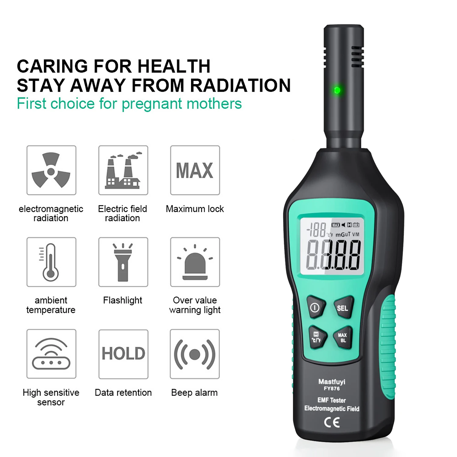 Radiation Detector Emf Meter Tester Geiger Counter-Household Radiation Dosimeter Nuclear Detector Geiger Emf Meter Electromagnetic Search Tools