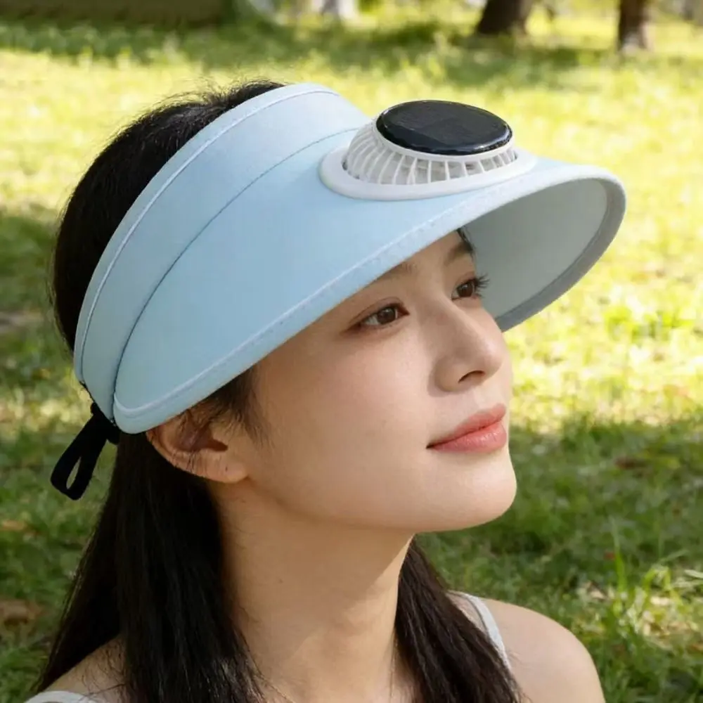 낚시 모자 통기성 여름 팬 햇빛 가리개 메쉬 자외선 차단 넓은 챙 햇빛 가리개 넓은 챙 강풍 태양광 팬 캡 남성용
