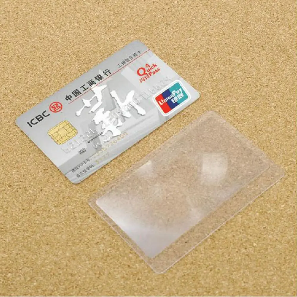 Description Picture 6 of item10 PCS Transparent Made Of Plastics Credit Card Shape Loupe Fresnel Lens Magnifiers Magnifying Glass