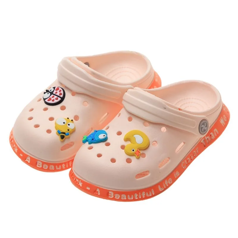 Sandals Boys Girls Soft Sole Anti Slip Cartoon Cute Breathable Hole Shoes Flat Heels New Summer