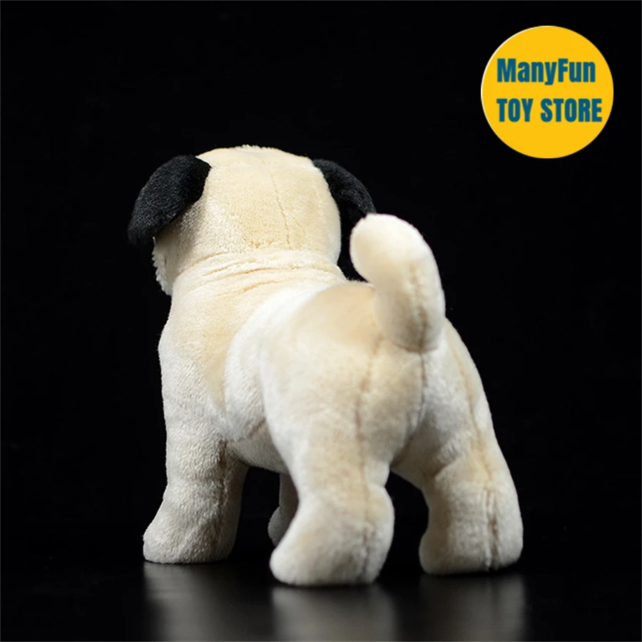 Puggle Pugs High Fidelity Pug Plushie Pekingese Dog Plush Toys Lifelike Animals Simulation Stuffed Doll Kawai Toy Gifts For Kids 4