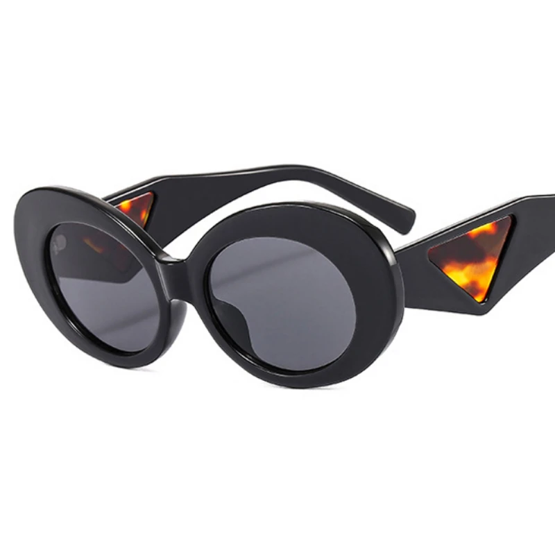 

2023 Retro Oval Contrast Color Sunglasses Women Fashion Brand Designer Cat Eye Men Trending Gradient Shades UV400 Sun Glasses