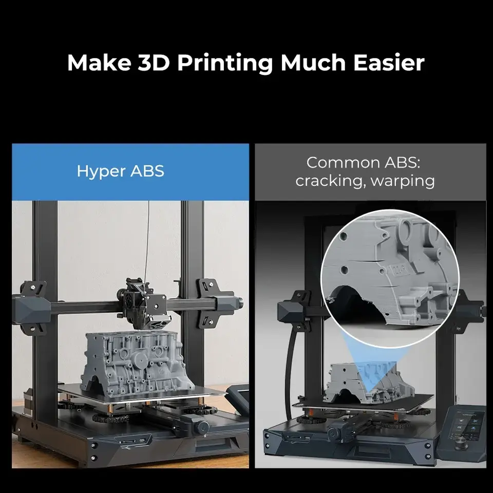 Creality Hyper ABS Filament 1.75mm 3D Printer Filament ABS Designed for High Speed 350mm/s 1kg(2.2lbs)/Spool image 4