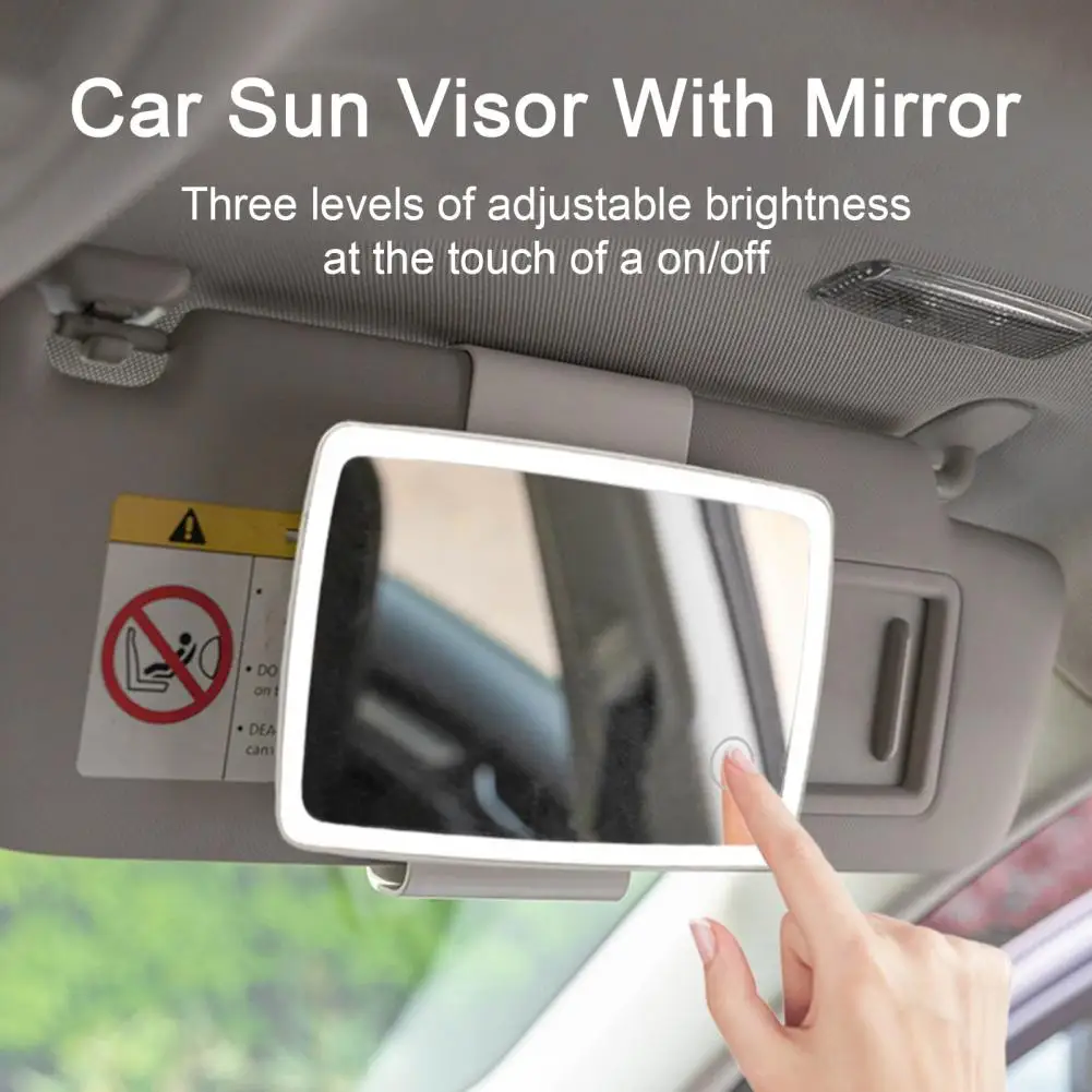 Miroir de courtoisie de voiture avec lumière LED, écran tactile LED,  pare-soleil automatique, miroir de maquillage, clip rétractable,  pare-soleil, accessoires de voiture - AliExpress
