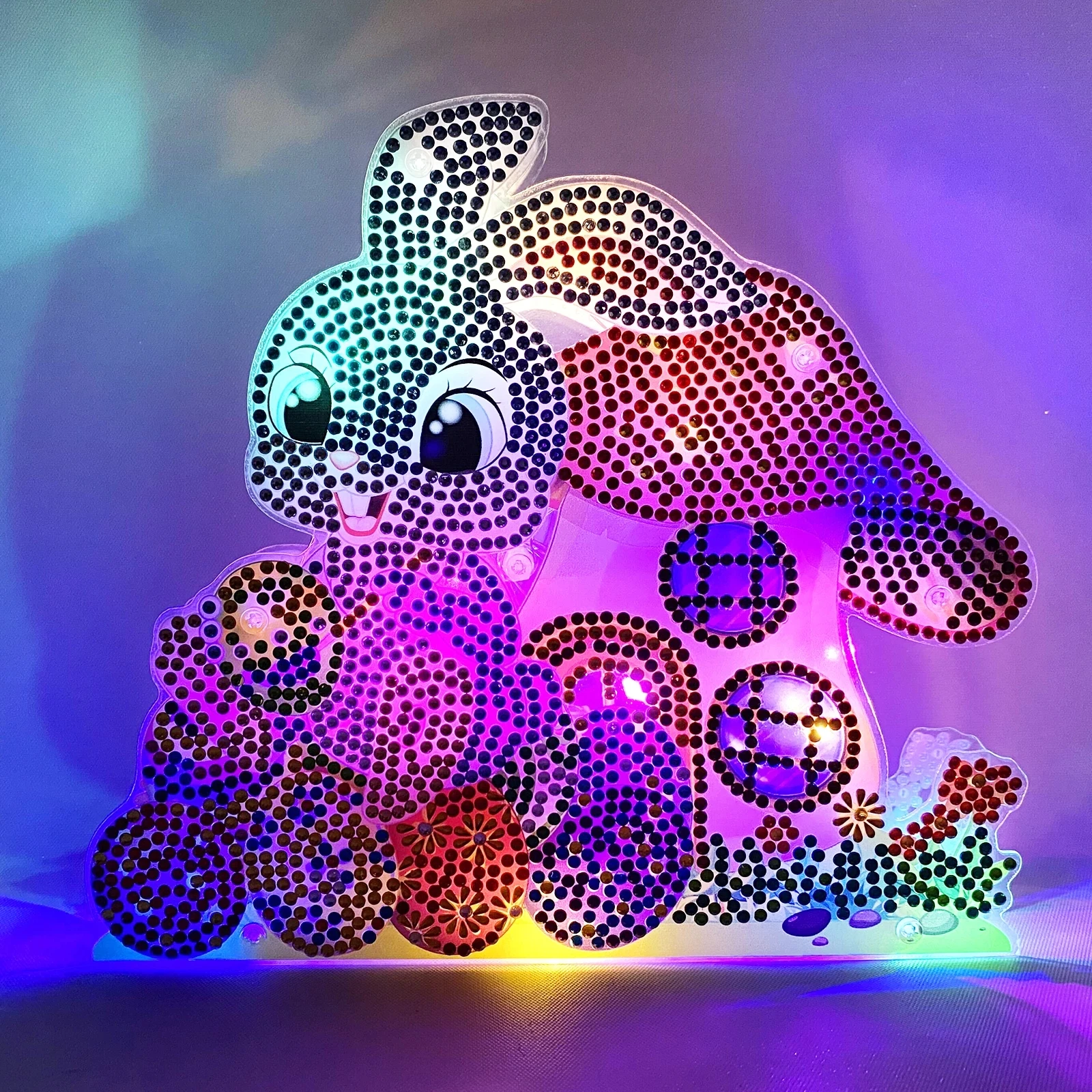 New Diamond Painting DIY Decorative Light 5D Easter Bunny Egg Handmade  Diamond Luminous Night Light Home Decoration Holiday Gift