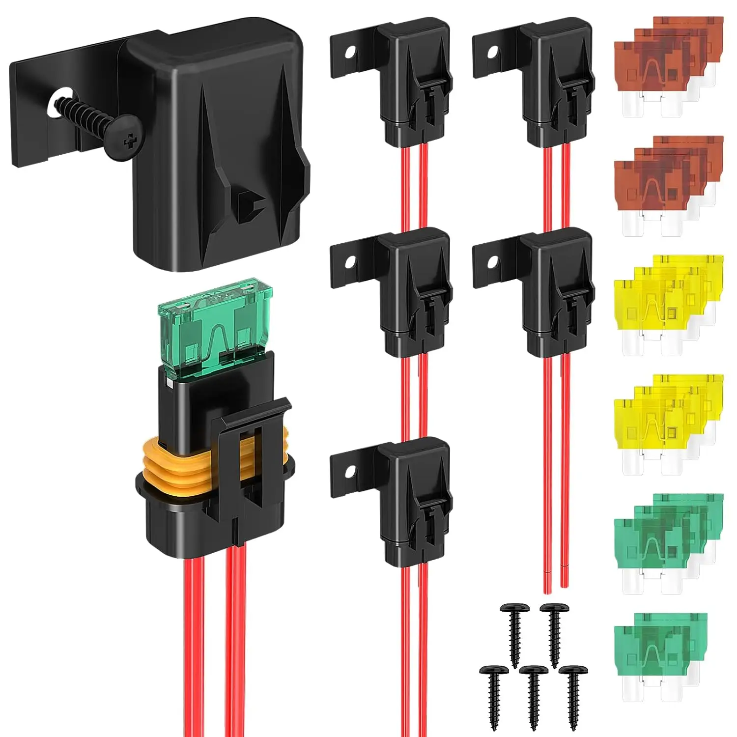 thumbnail image 2 of 5pcs 12V 30A Car Truck In-Line Flat Mini Blade Fuse Holder Socket Splash-Proof 2 of 11