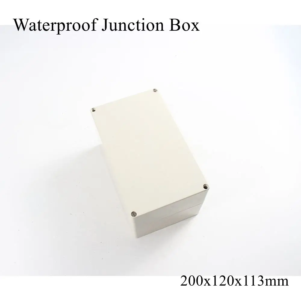 

200x120x113mm Junction Box IP65 ABS Waterproof Plastic Enclosure Box Project Instrument Case Outdoor Cable Connection Electrical