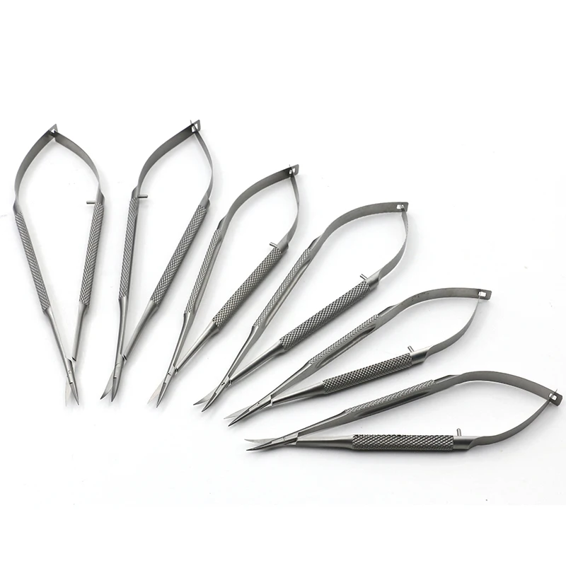 Stainless Steel Round Handle Straight Corneal Scissors 12.5cm