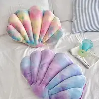 1Pc Throw Pillow Colorful Seashell Shape Fully Filling Plush Stuff Toy Ocean Theme Elastic Sofa Bed Decoration Office Nap Pillow 2