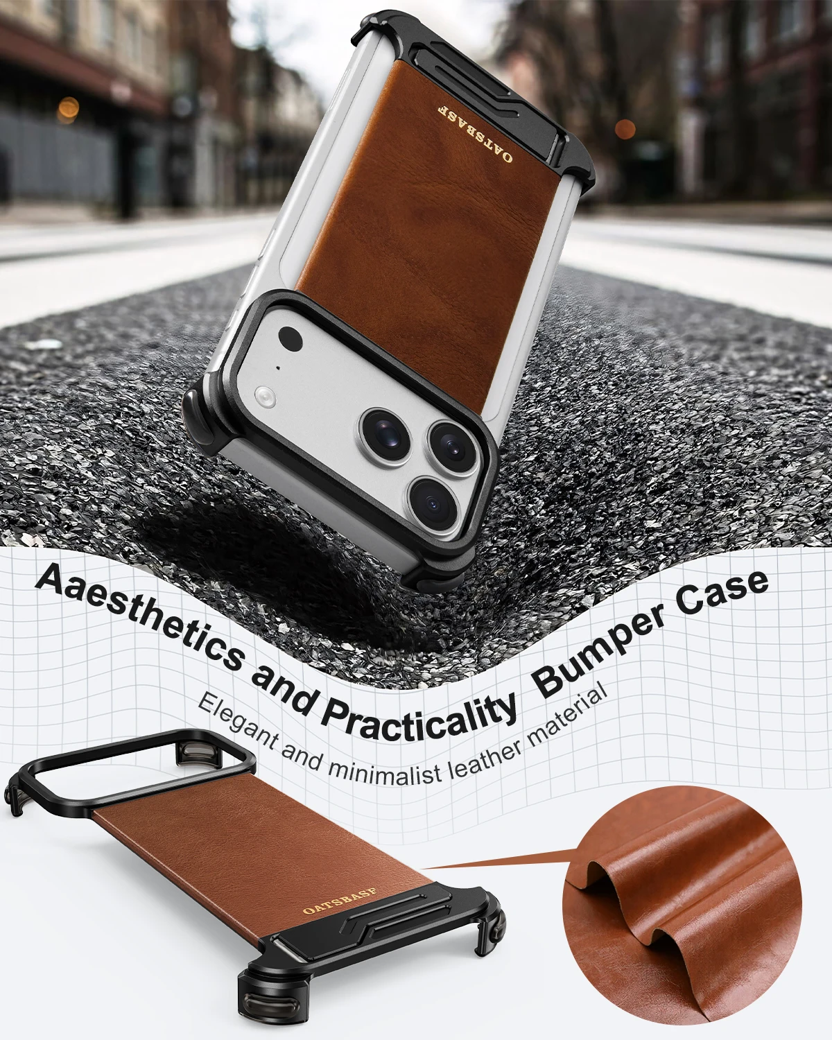 Eary Leather Phone Case for iPhone 17 16 Pro Max Air With Hidden Stand Frameless Shell for MagSafe Wireless Charging Phone Cover