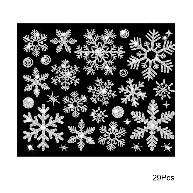 Christmas White Gold Snowflake Sticker Decoration Glass Window Kids Room Christmas Wall Stickers Home Decals Decoration New Year wall stickers window stickers