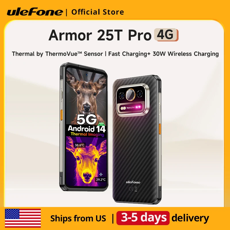 【 No tax Ships from US 】Ulefone Armor 25T Pro 5G  Rugged Phone  Android 14 64MP Night NFC Waterproof Smartphone
