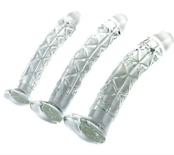 Crystal Glass Dildo Butt Plug Realistic Penis Glass Anal Dildos For Women G-Spot Stimulate Sex Toys Female Masturbators Dilldo 3