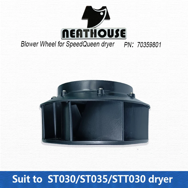 70359801 ASSY BLOWER 8.72 OD (T30) SpeedQueen Huebsch IPSO 30lb Dryer dryer blower
