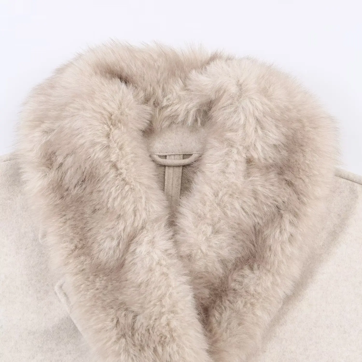 Autumn Winter Women Woolen Jacket Fur Collar Long Sleeve Women's Coat Loose Female Casual Outerwear Lady Tops ﻿