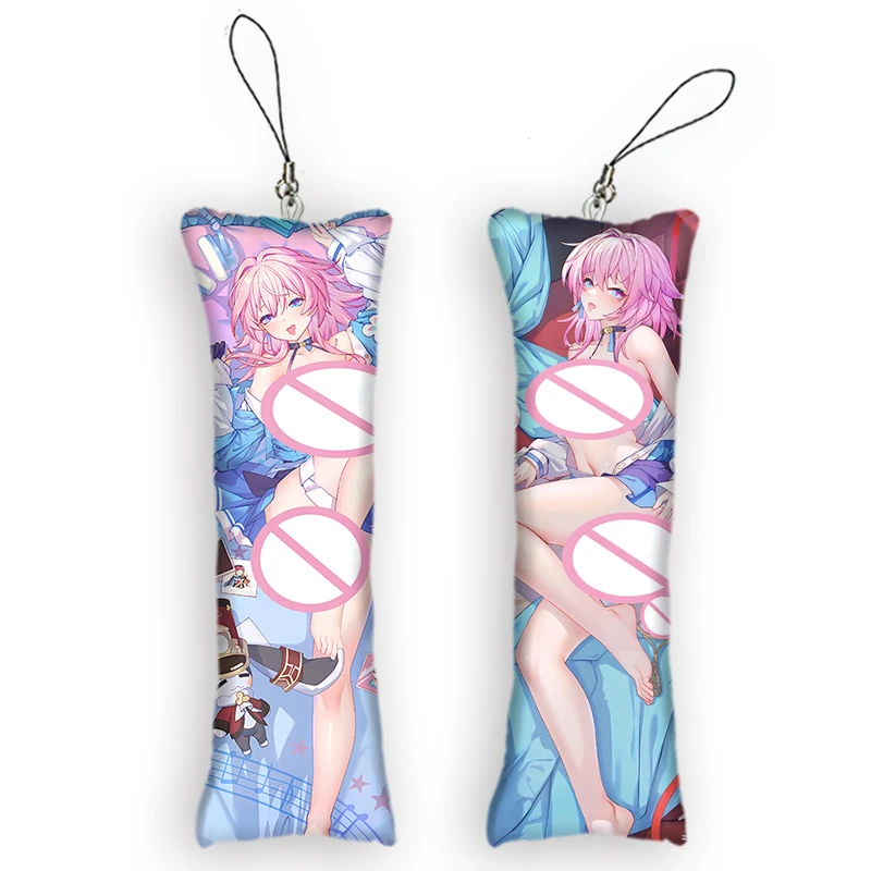 

Honkai Star Rail March 7th Key Ring Anime Pendant Key Chain Accessories Mini Dakimakura Small Pillow Bag Otaku Keychain Pendants