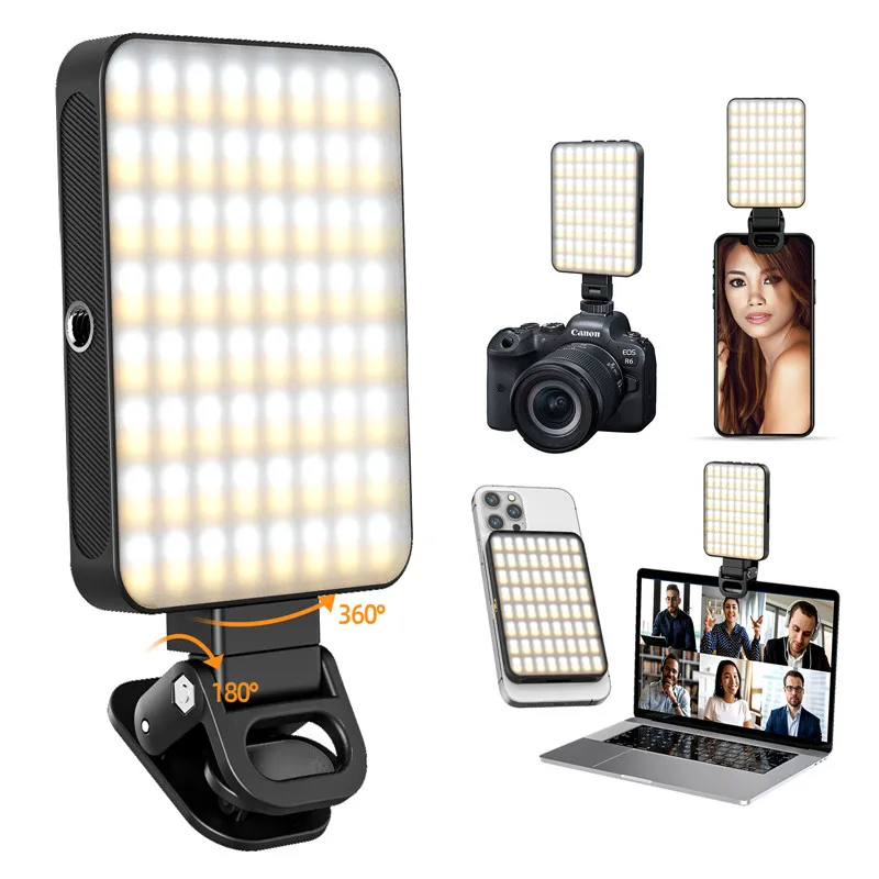 휴대폰용 충전식 휴대용 LED 셀카 라이트, 틱톡, 브이로그, 화상 회의, 셀카용, 128 LED, 3000mAh