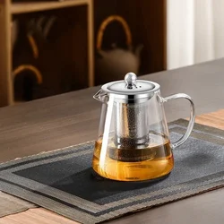 Elegant Heat Resistant Glass Teapot with Stainless Steel Infuser (750ML)