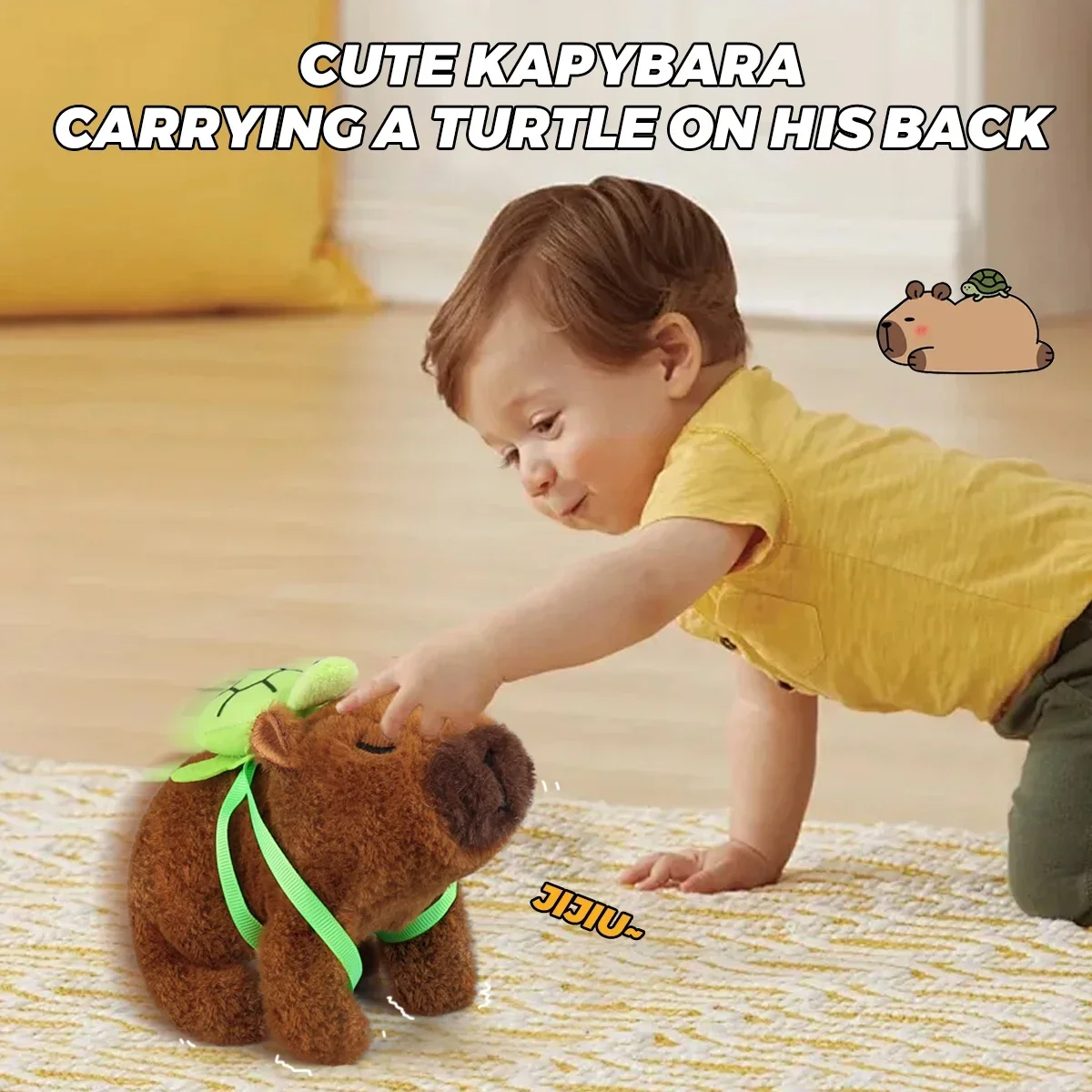 capibaras peluche Kawaii Plush Simulation Electronic Pet Plush Toys Walking Sound Kids Electric Capybara Toy for Birthday Gifts