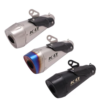 51mm Universal Motorcycle Vent Pipe 320mm Muffler Stainless Steel Exhaust System Modified For ATV Street Bike