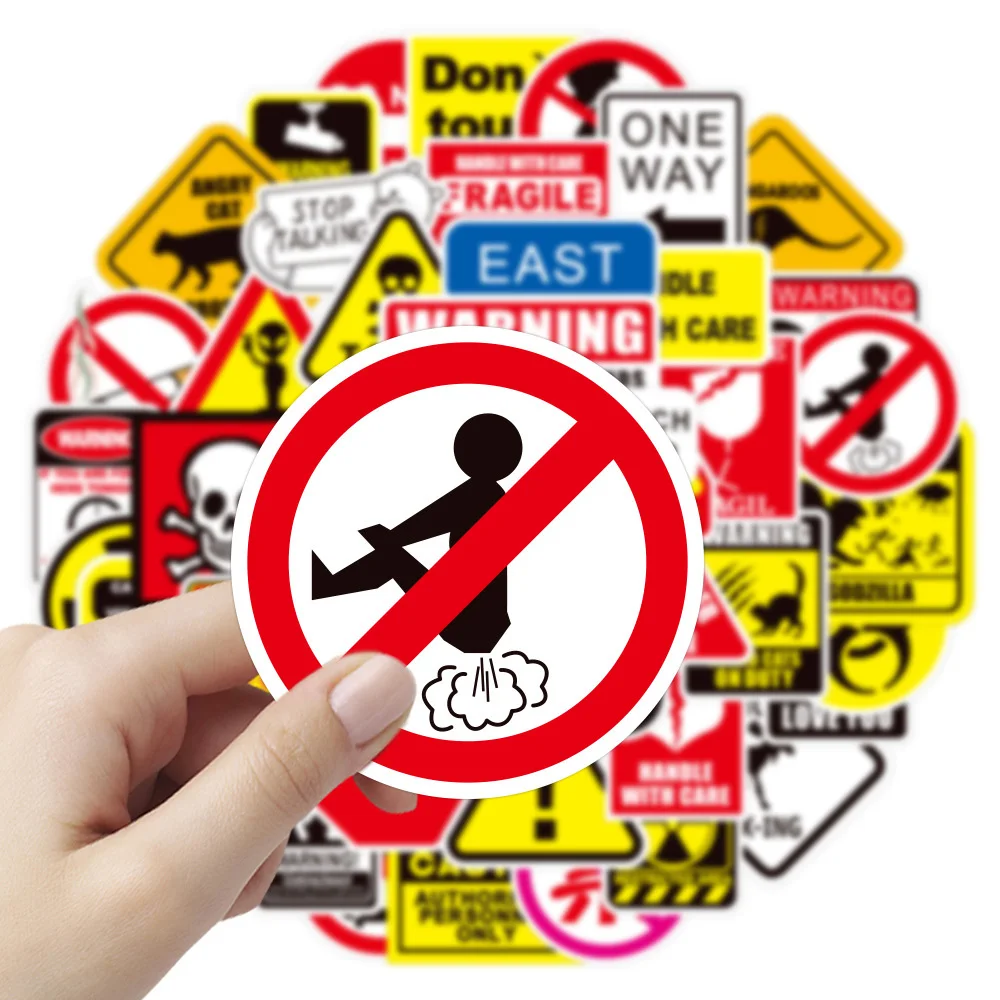 10/30/50/100pcs Cartoon Warning Stickers Danger Banning Skateboard Guitar  Laptop Motorcycle Car Classic Toy Cool Decals Sticker - AliExpress