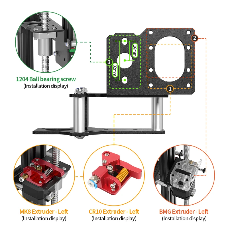 Parafuso de Esfera Duplo Z-axis Mgn12h Trilho Linear Guia Fixação Placa Suporte de Montagem para Ender3 v2 Ender3 Pro Cr10 3d Impressora Atualização 1204 - Imagem 6