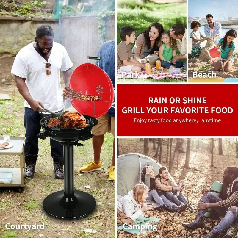 Electric BBQ Grill Techwood 15-Serving Indoor/Outdoor Electric Grill for Indoor & Outdoor Use, Double Layer Design 6