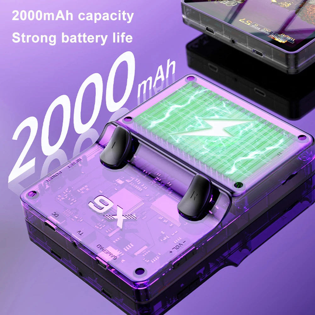 X6 Handheld Game Player 3.5 Inch IPS Screen Retro Video Game Console 2000mAh 3D Dual Joystick 11 Emulators PSP Gaming Device