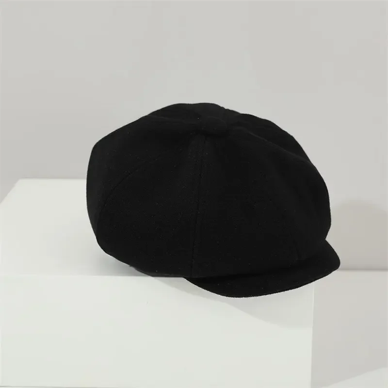 Autumn Acrylic Warm Solid Octagonal Hats for Child Girl and Boy Berets Painter Hat Beanie Cap 01