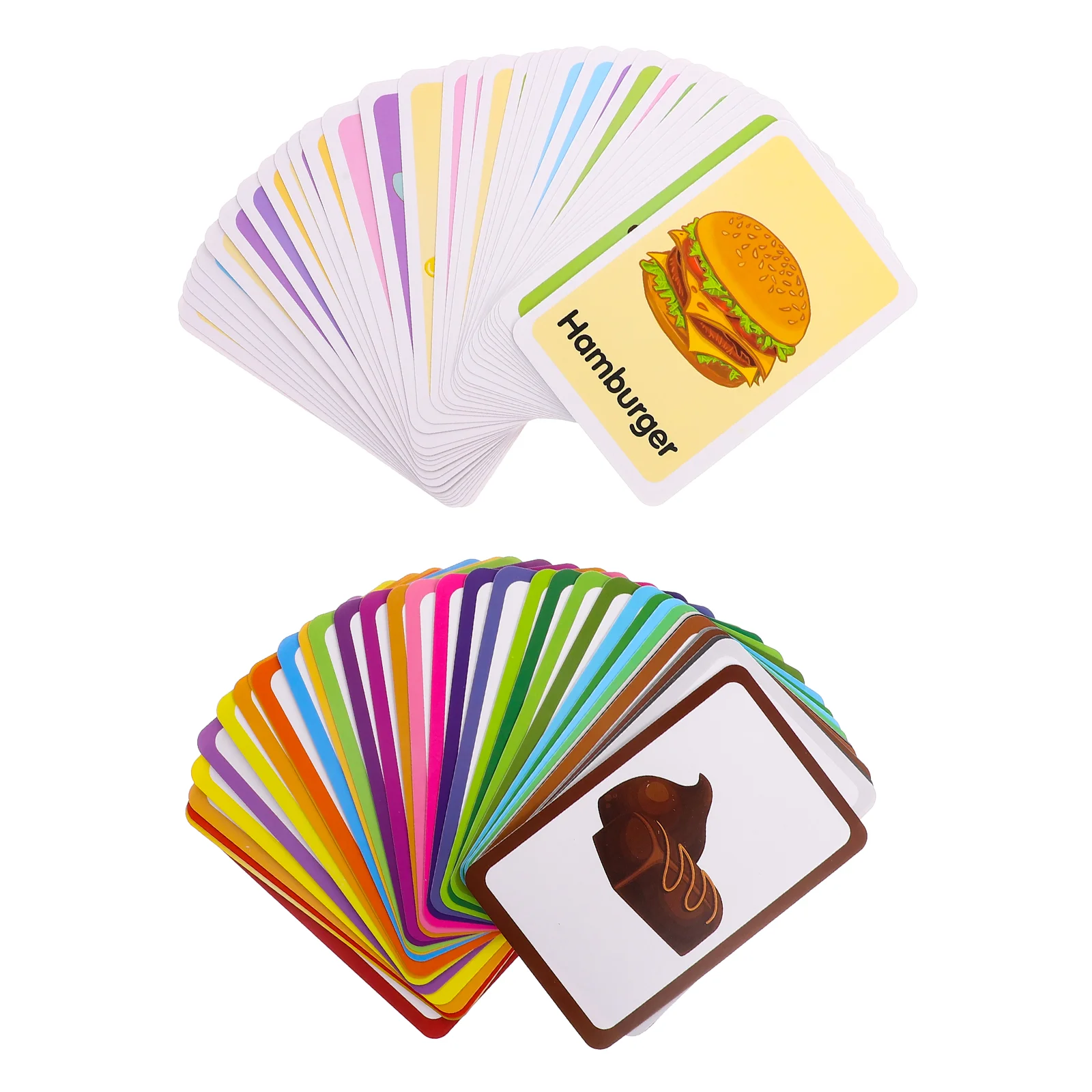 

2 Sets of Educational Flash Cards Coated Paper Toddler Toys Funny Children Toys